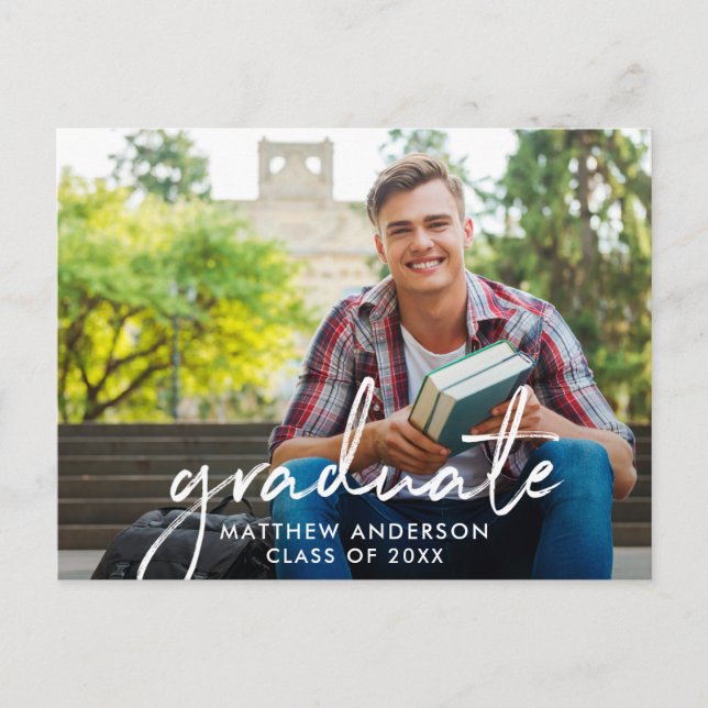 Anmälan om manuell skriptfotografi av Studenten Vykort (Framsida)