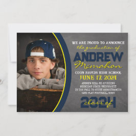 Anmälan om Studenten i på Tunga och Gult Chalkboar Inbjudningar