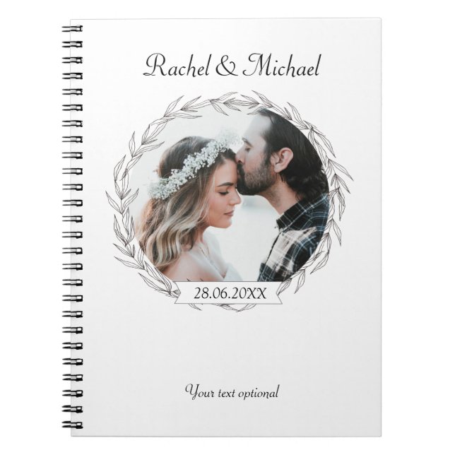 Anmälningsblock för Personalisierbarer Foto Hochze Anteckningsbok (Framsidan)