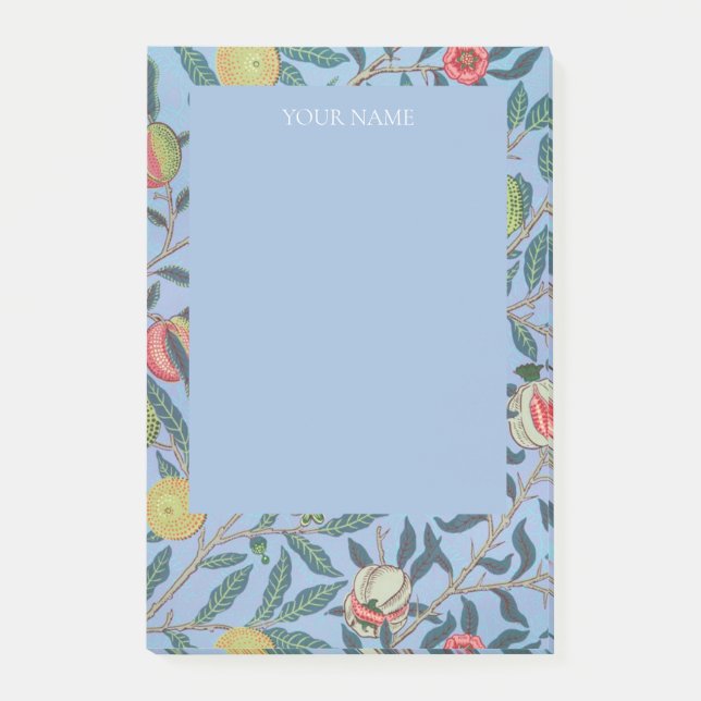 ANMÄRKNINGAR EFTER IT: WILLIAM MORRIS "BLUE POMEGR POST-IT BLOCK (Framsida)