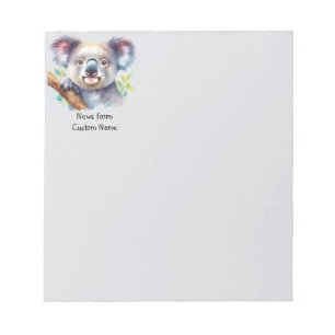 Anmärkningar från Watercolor Koala Bear Australian Anteckningsblock