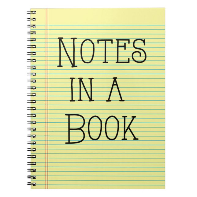 Anmärkningar i en Bok, gult legal pad, Spiral Note Anteckningsbok (Framsidan)