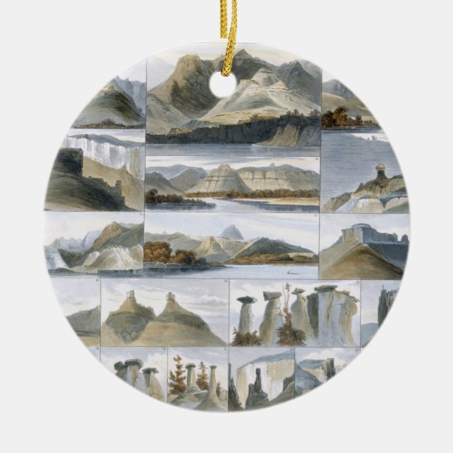 Anmärkningsvärda backar på upperen Missouri, Julgransprydnad Keramik (Framsidan)