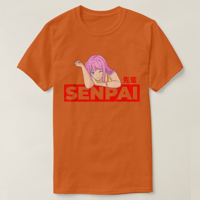 Anmie Aesthetic Senpai Waifu  T Shirt (Design framsida)