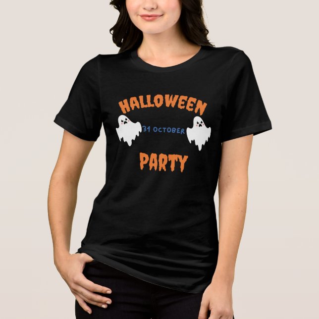 Anmodan Spooky Halloween fest med Cute Spöken T Shirt (Framsida)