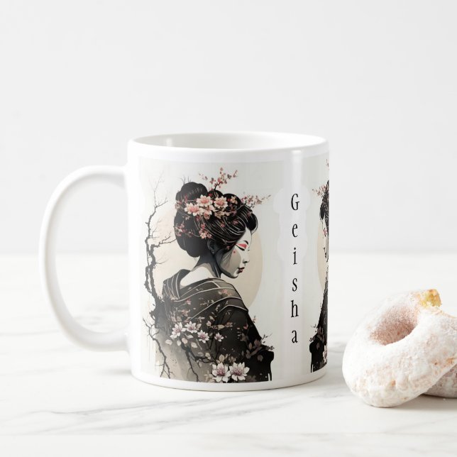 Anmutige japanische Geisha -  Kaffemugg (Med munk)
