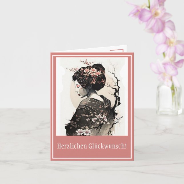 Anmutige japanische Geisha -  Kort (Orkide)