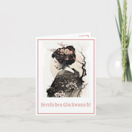 Anmutige japanische Geisha -  Kort