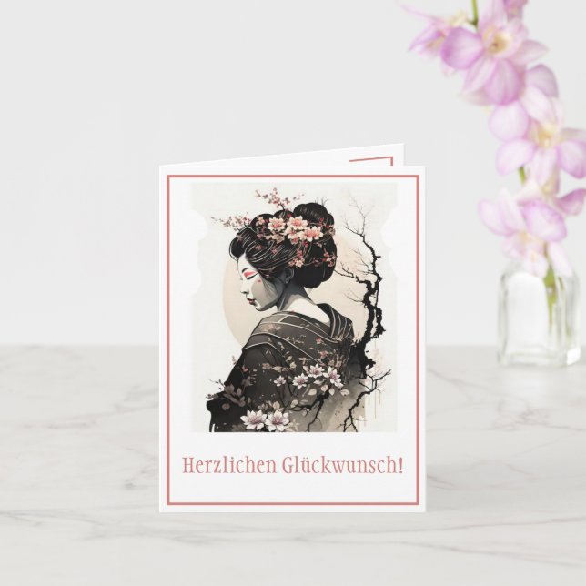 Anmutige japanische Geisha -  Kort (Orkide)