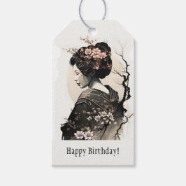 Anmutige japanische Geisha -  Presentetikett