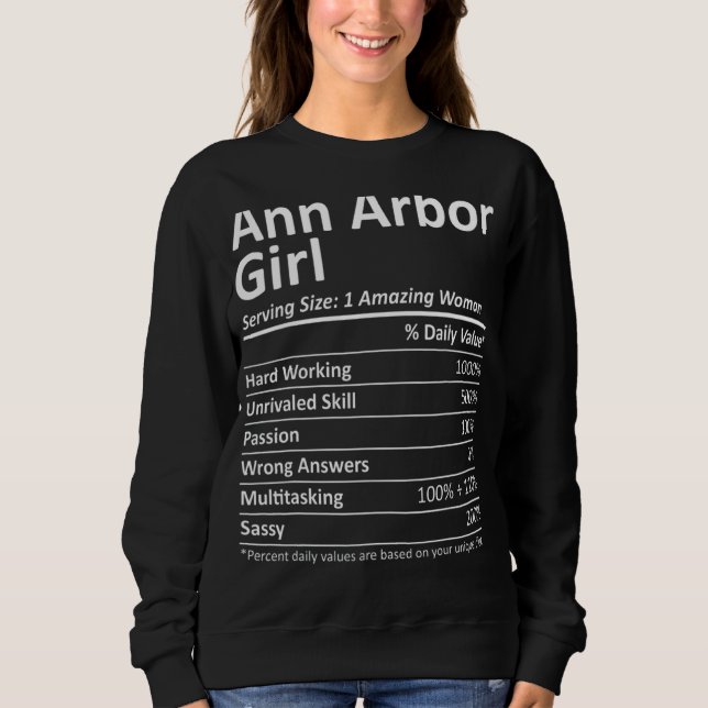 Ann Arbor Girl Mi Michigan City Home Roots Usa T Shirt (Framsida)