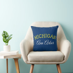 Ann Arbor Michigan Blue och Maize Kudde
