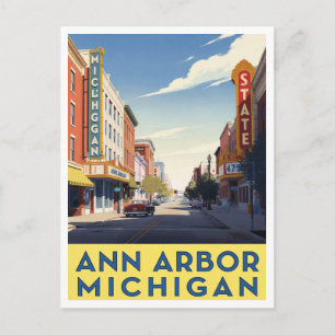 Ann Arbor Michigan Downtown Street Art Vykort