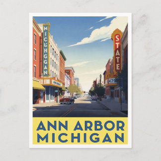 Ann Arbor Michigan Downtown Street Art Vykort