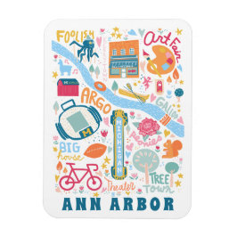Ann Arbor Michigan Karta Favorite Sak Magnet