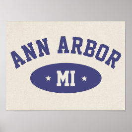 Ann Arbor, Michigan Retro College Typografi Tryck