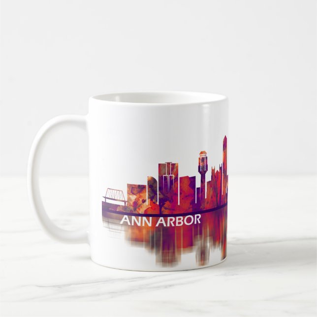 Ann Arbor Michigan Skyline Kaffemugg (Vänster)