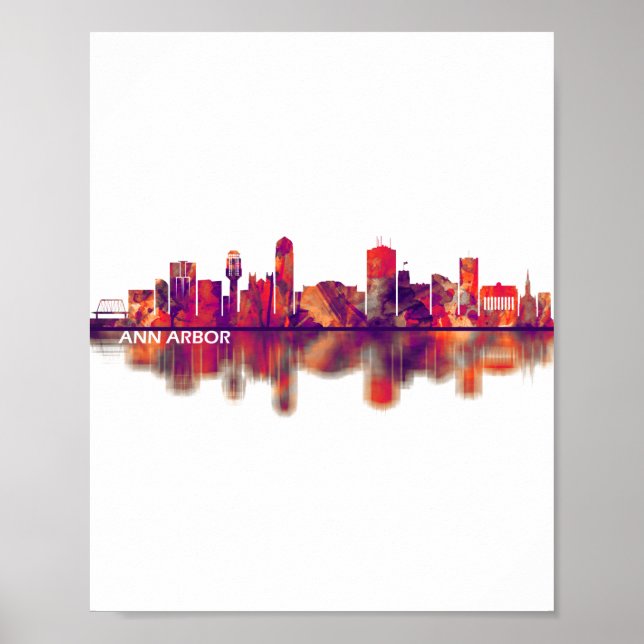 Ann Arbor Michigan Skyline Poster (Framsidan)