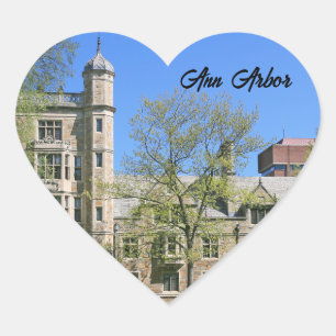 Ann Arbor Michigan Sticker- Heart Heart Sticker Hjärtformat Klistermärke