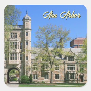 Ann Arbor Michigan Sticker-Square Quad Fyrkantigt Klistermärke