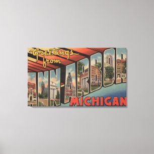 Ann Arbor Michigan - stora brevplatser Canvastryck