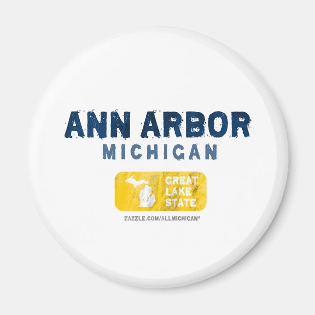 Ann Arbor Michigan Underbar Sjö Magnet (Framsidan)
