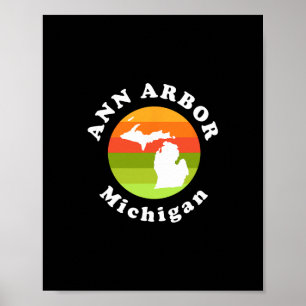 Ann Arbor Michigan Utomhus Soluppgång Mi Semester Poster