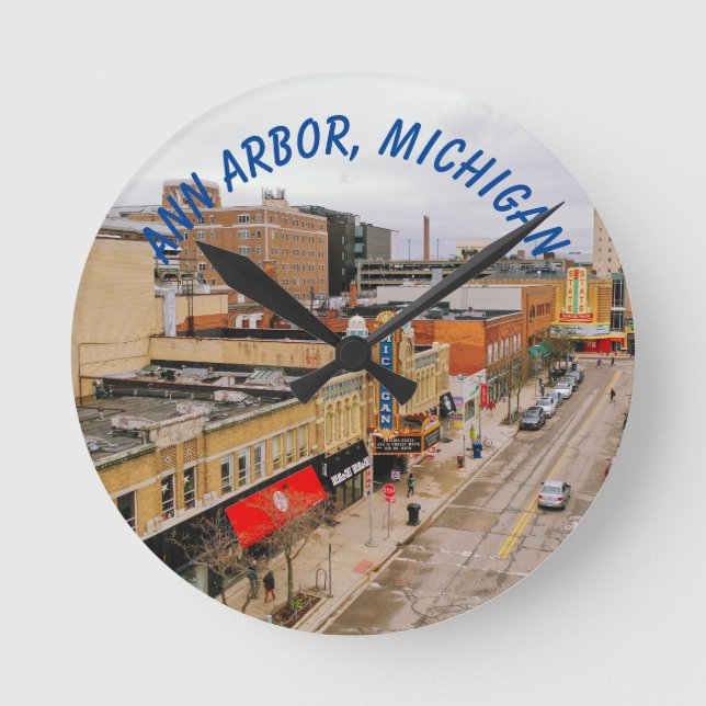 Ann Arbor, Michigan Wall Clock Rund Klocka (Framsida)