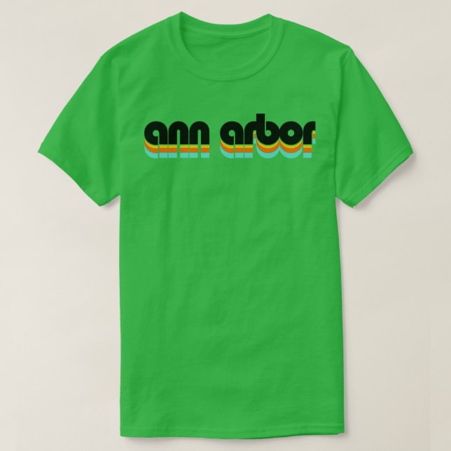 Ann Arbor Retro Throwback Baseball TShirt T Shirt (Design framsida)