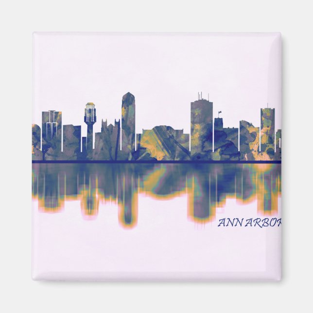 Ann Arbor Skyline Magnet (Framsidan)