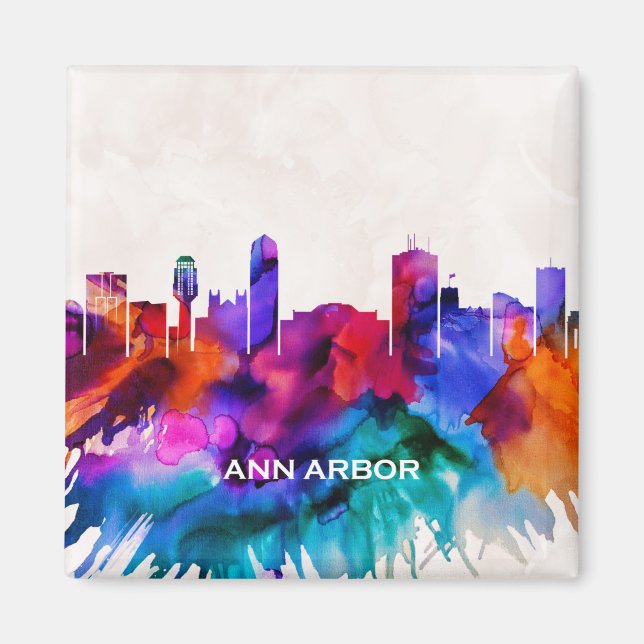 Ann Arbor Skyline Magnet (Framsidan)
