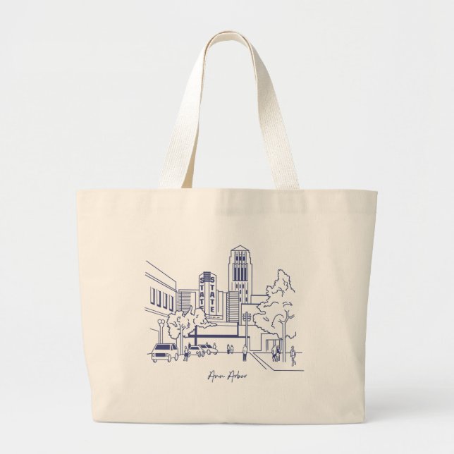 Ann Arbor Tote Bag Jumbo Tygkasse (Framsidan)