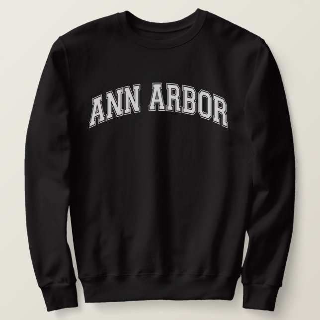 ANN ARBOR Universiteten-Stil Sweater America Colle Lång Ärmad Tröja (Design framsida)