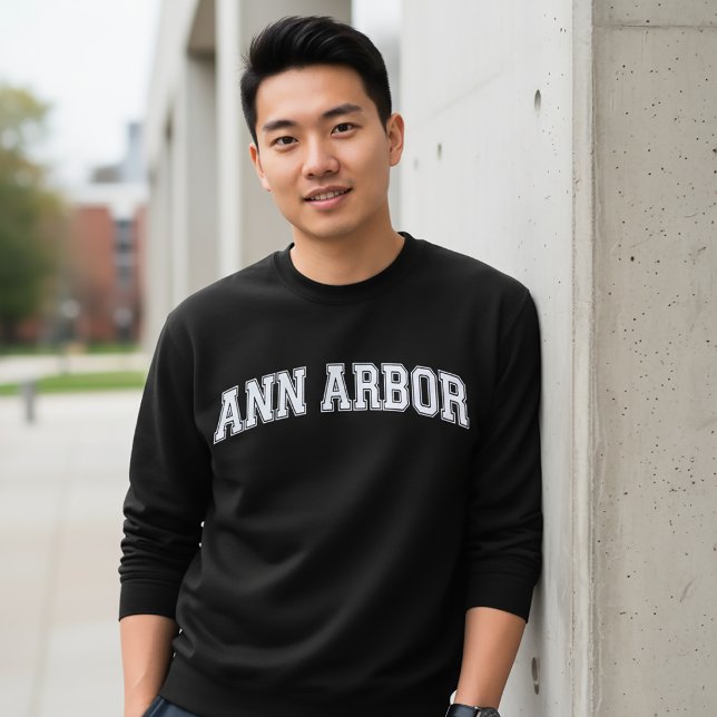 ANN ARBOR Universitetsstil-tröja Amerika College Lång Ärmad Tröja (Skapare uppladdad)