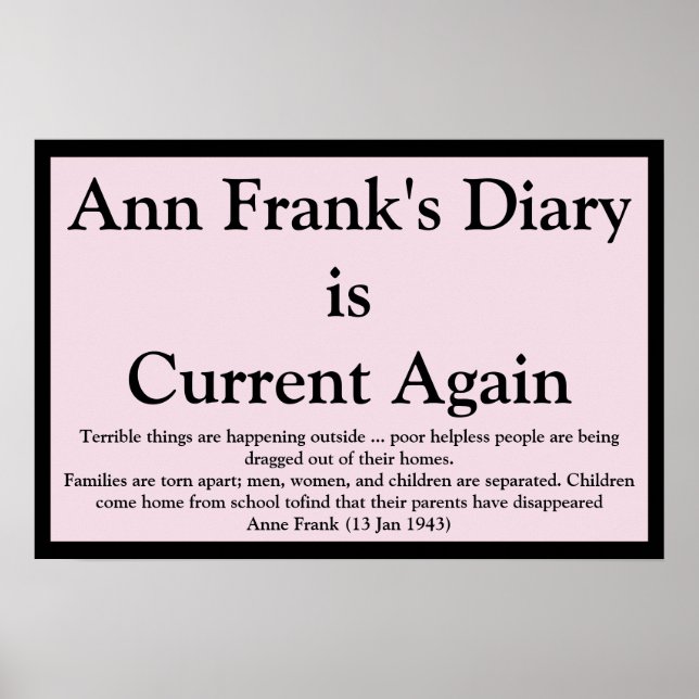 Ann Franks dagboks citat Poster (Framsidan)