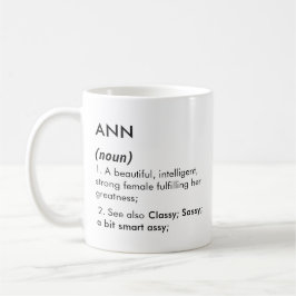 Ann namn, Redigerbart namn, Anpassat namn Kaffemugg