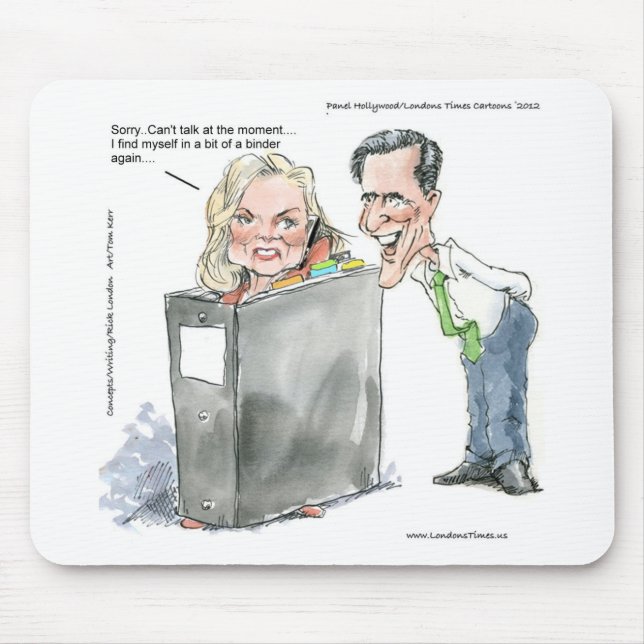 Ann Romney i en Binder Funny ger Tees & Cards Musmatta (Framsidan)