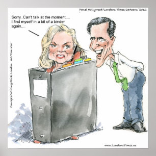 Ann Romney i en Binder Poster