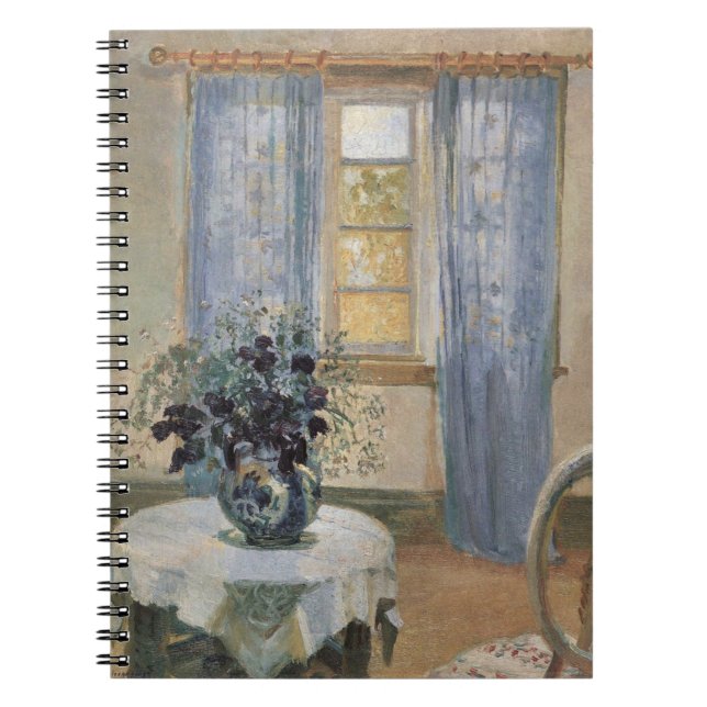 Anna Anchers blå Clematis i konstnärens Studio Anteckningsbok Med Spiral (Framsidan)