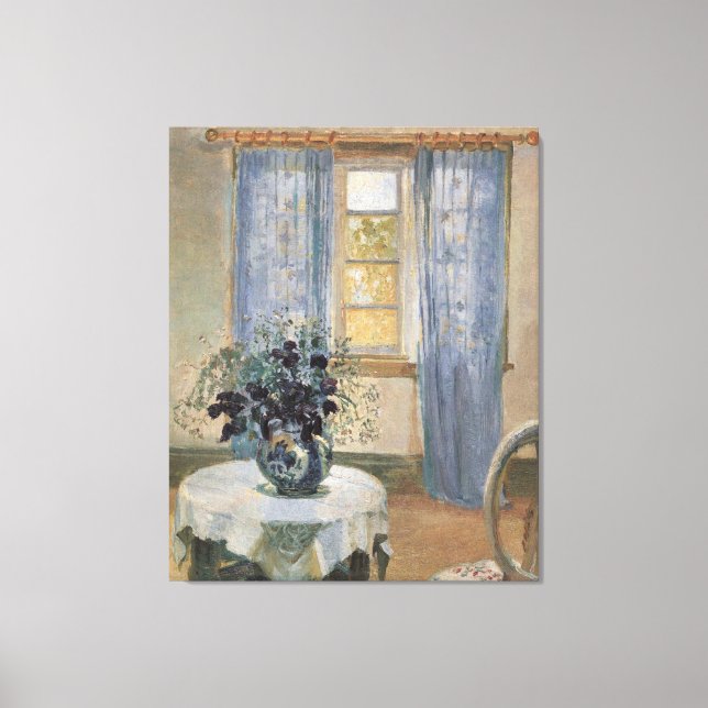 Anna Anchers blå Clematis i konstnärens Studio Canvastryck (Framsida)