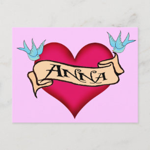 Anna - Anpassningsbar Heart Tattoo T-shirts & Gift Vykort