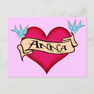Anna - Anpassningsbar Heart Tattoo T-shirts & Gift Vykort