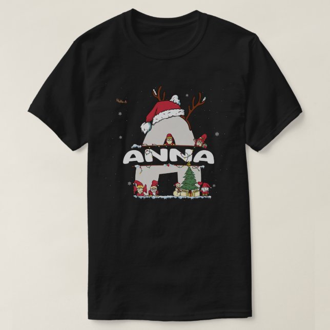 Anna Christmasw Anna Namn för roligt Julafton T Shirt (Design framsida)