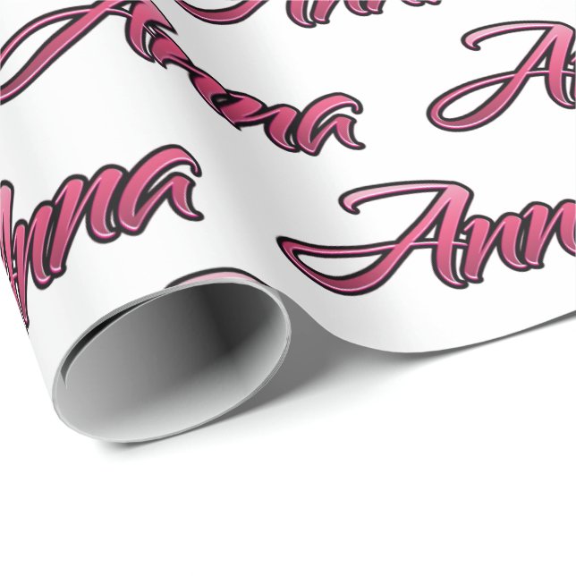 Anna faded pink personalisiertes Geschenkpapier Presentpapper (Rullad Hörn)
