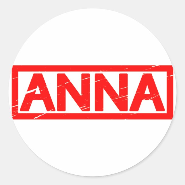 Anna Frimärke Runt Klistermärke (Framsida)