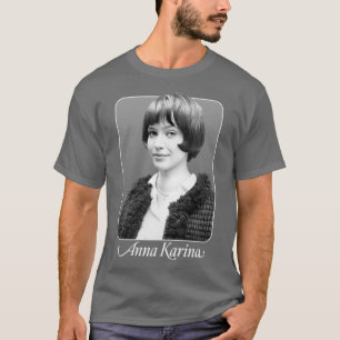 Anna Karina Retro Stil Fläkt Artwork T Shirt