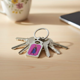 Anna Keychain Rektangulärt Silverfärgad Nyckelring