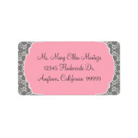 Anna Liese Damask - Rosa- och Grått Matching Label