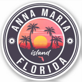 Anna Maria Florida Beach Retro Souvenir 60-tal Klistermärken