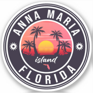 Anna Maria Florida Beach Retro Souvenir 60-tal Klistermärken